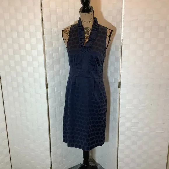 connected apparel | Dresses | Connected Apparel Navy Polka Dot Sheath Dress  Size 6 | Poshmark